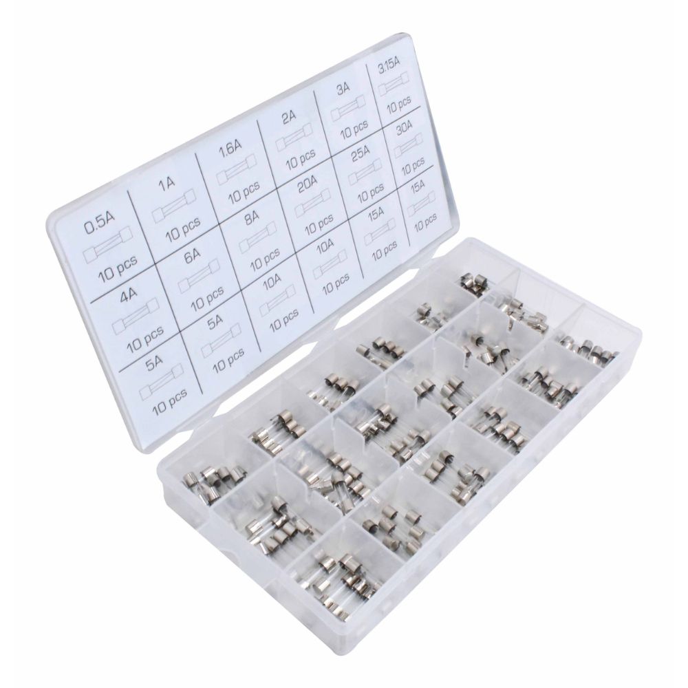 AUTÓ BIZTOSÍTÉK KÉSZLET 5 X 20MM 180 DB