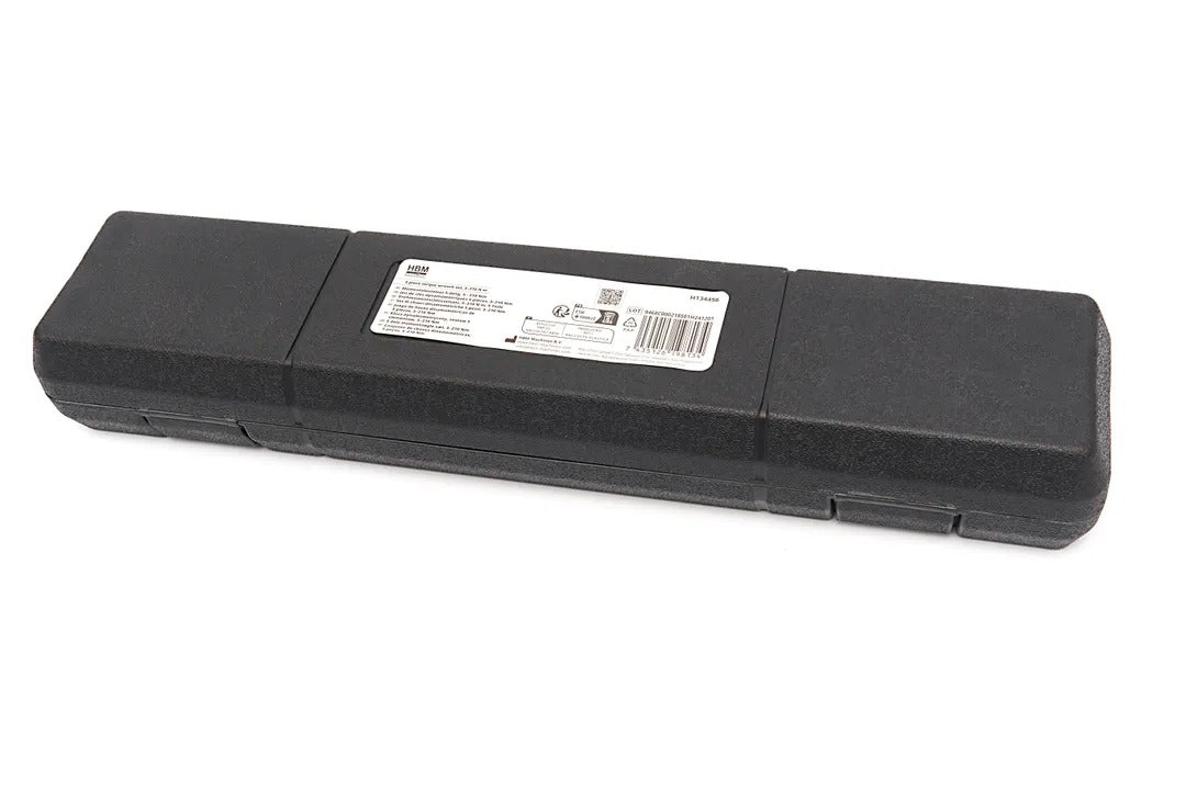 NYOMATÉKKULCS KÉSZLET HBM 5 DB 1/4" (5-25 NM) ÉS 1/2" (2-210 NM) HOSSZABBÍTÓVAL 125 MM ÉS ADAPTERREL