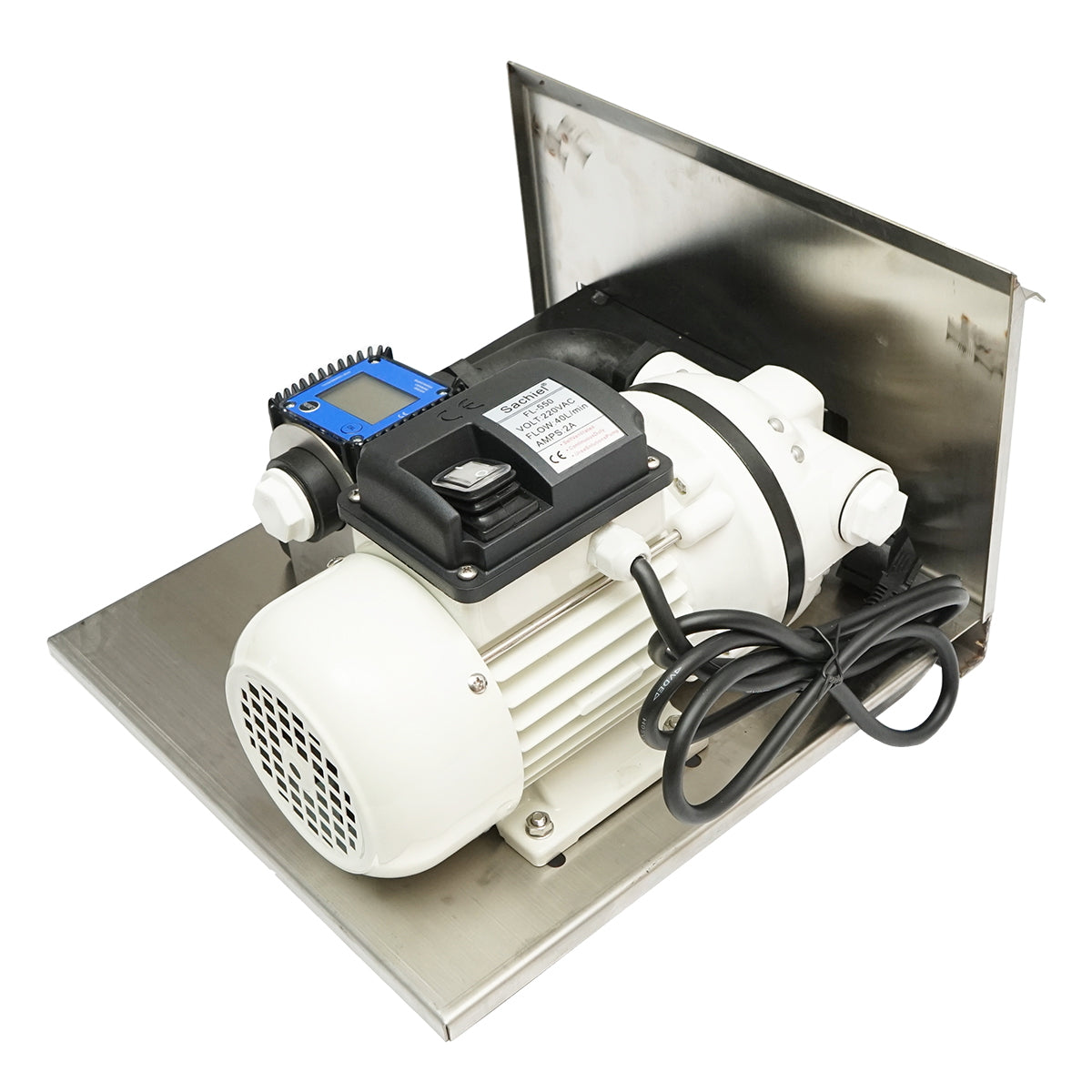 ADBLUE SZÁLLÍTÓSZIVATTYÚ 220V, 440W 40L/MIN TÖMLŐVEL ÉS PISZTOLLYAL