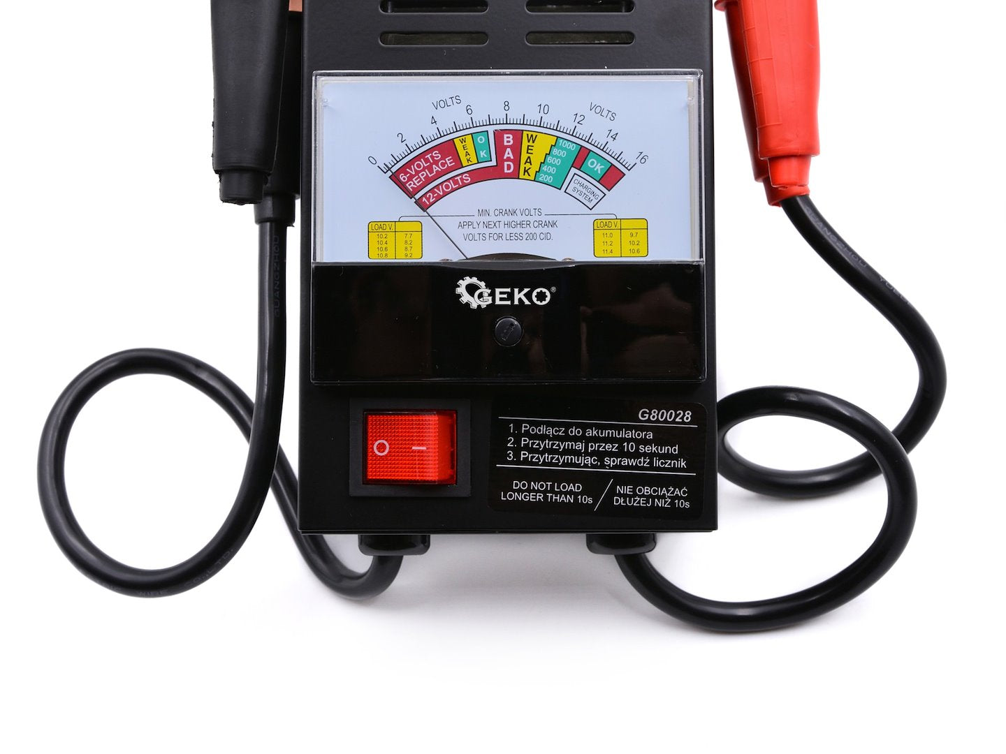 Akkumulátor teszter analóg kijelzővel 6–12V GEKO