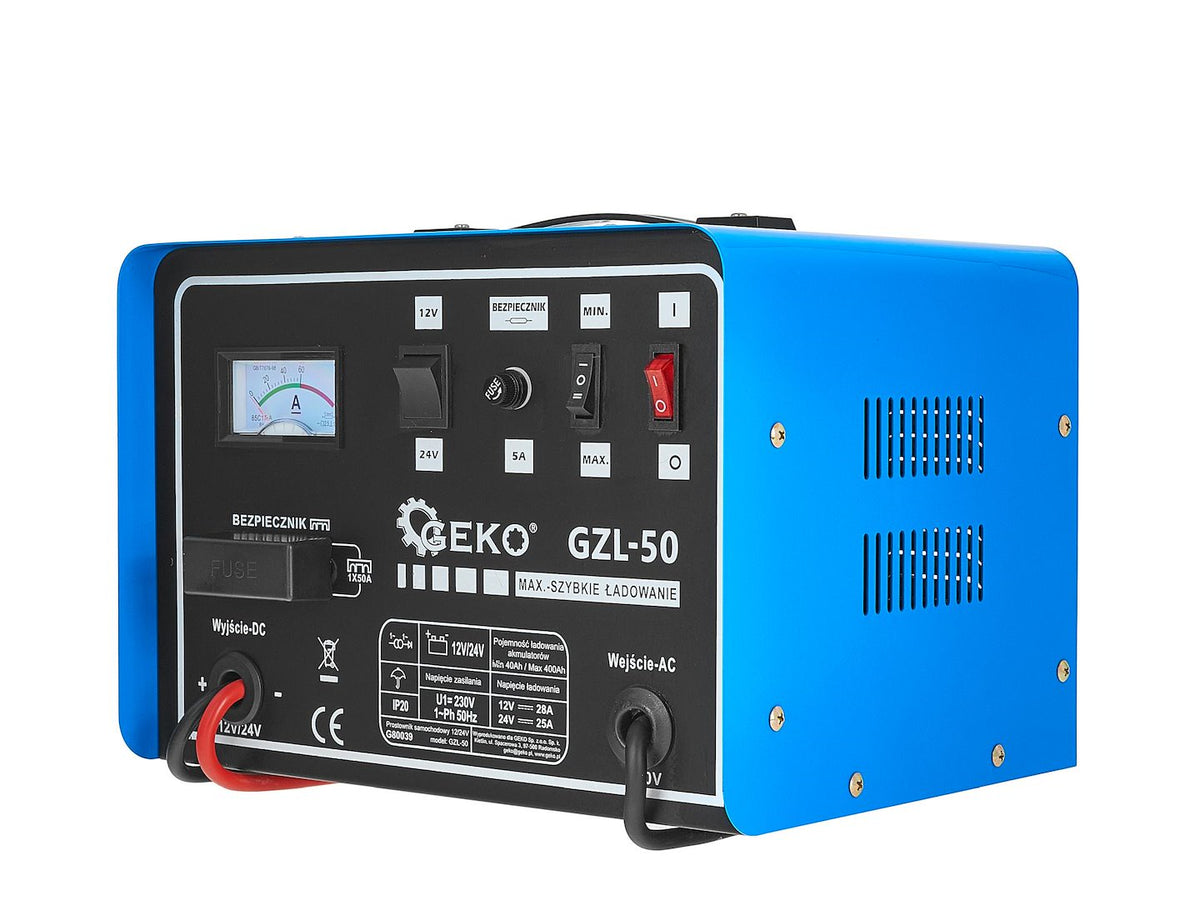Autó akkumulátor töltő 12/24V gzl-50 GEKO