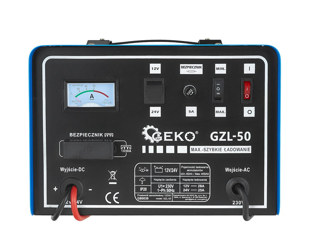 Autó akkumulátor töltő 12/24V gzl-50 GEKO