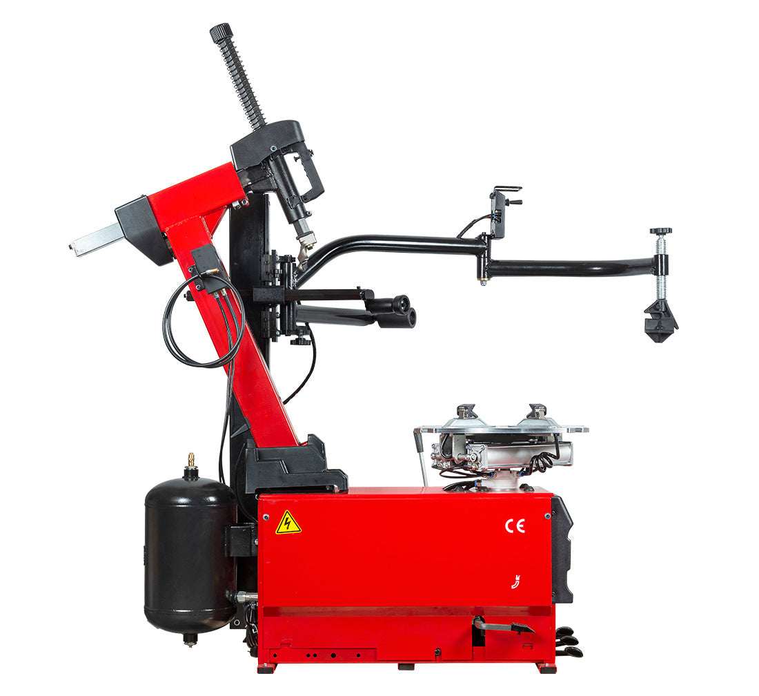 Automata gumiszerelő – kerékszerelő gép 12"–26” 230V beépített felfújórendszerrel és runflat segédkarral