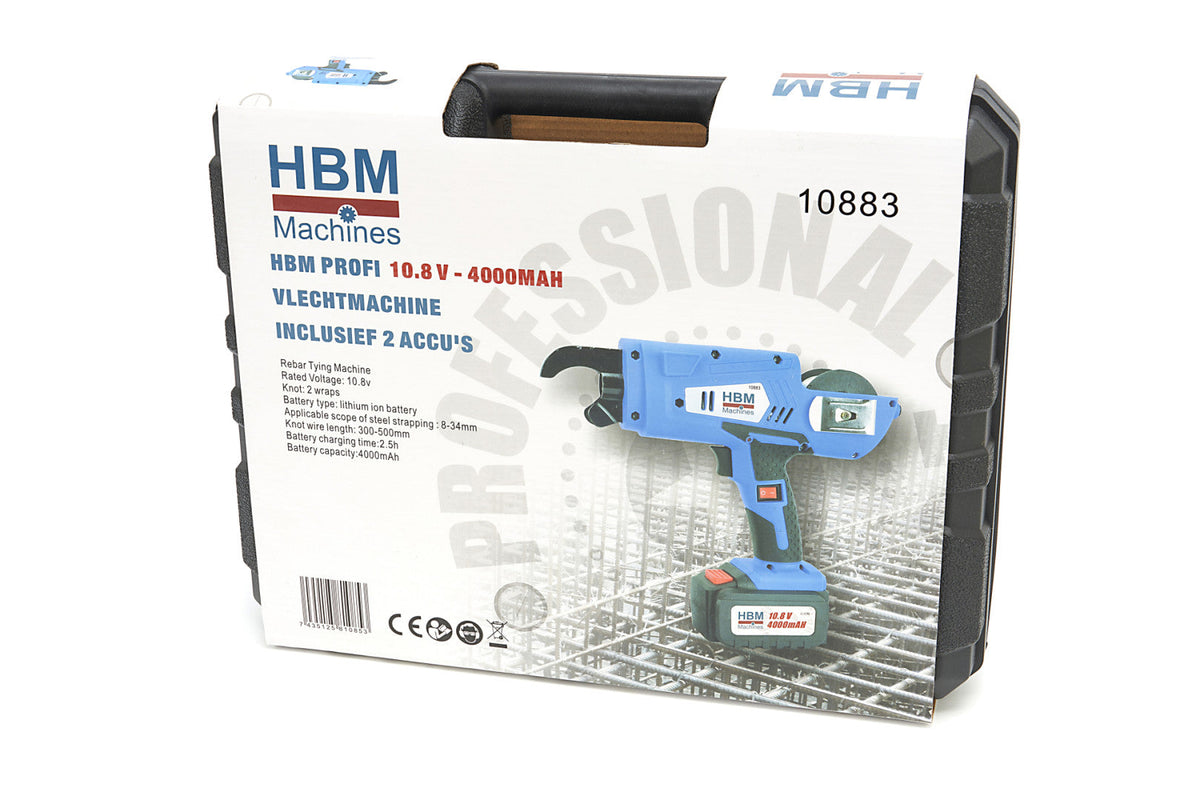 Betonvas kötöző gép 2 akkumulátorral 10.8V 4.0ah HBM