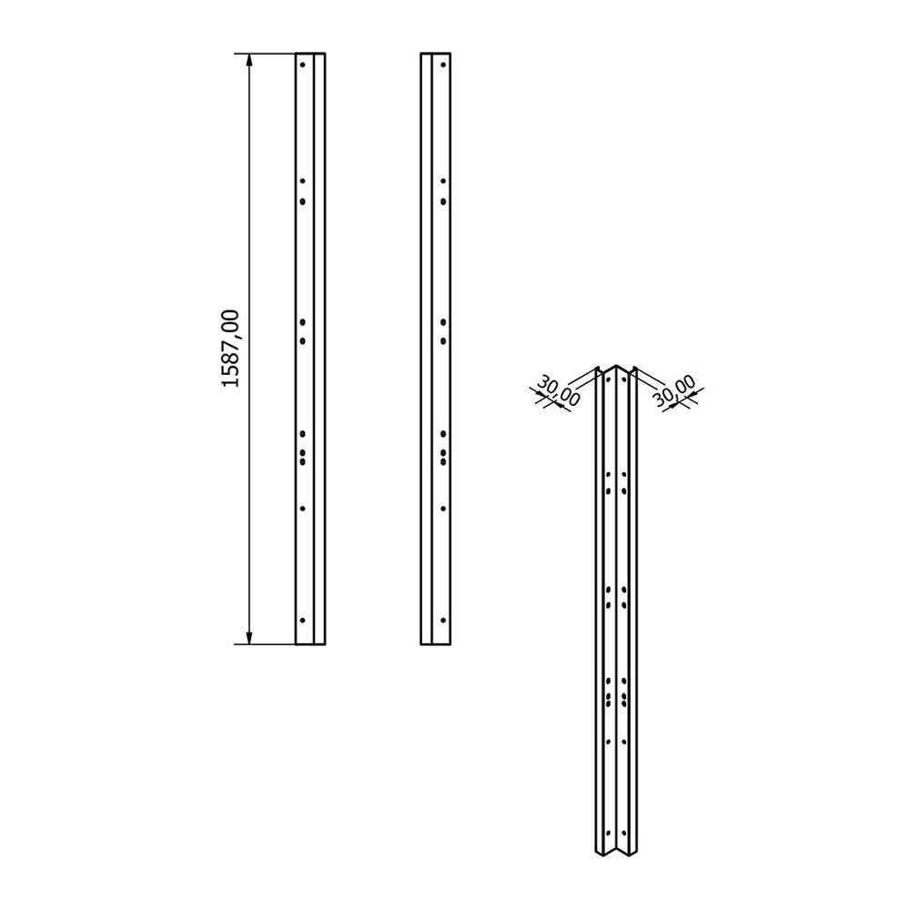 SZEKRÉNY SAROK CSATLAKOZTATÓ LEMEZ A GB9467 ÉS GB9535-HOZ
