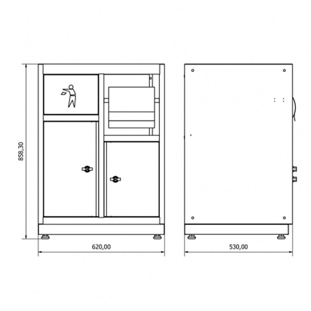 MŰHELYSZEKRÉNY PAPÍRTARTÓVAL ÉS SZEMESSEL 62 X 53 X 86 CM