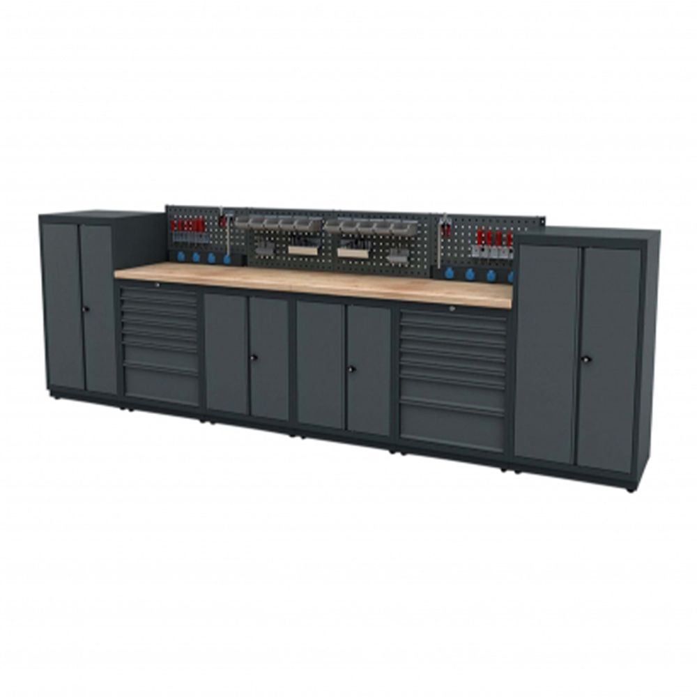 FÉM MŰHELYSZEKRÉNY KÉSZLET MUNKALAPPAL 3.72M H MODEL