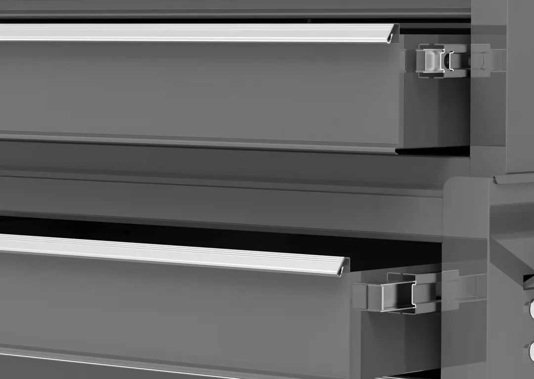 ÜRES FÉM SZERSZÁMOS KOCSI - SZERSZÁMOS SZEKRÉNY 2 DB 8 FIÓK SZÜRKE HBM MACHINES PREMIUM, HOLLANDIA