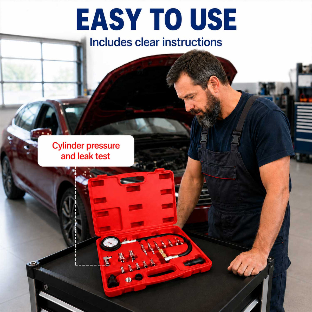 Kompresszió mérő készlet - diesel GEBO TOOLS