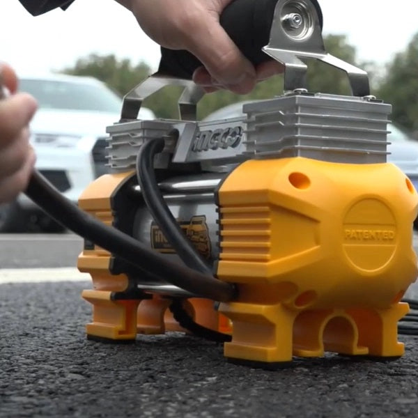 HORDOZHATÓ ELEKTROMOS GÉPJÁRMŰ KOMPRESSZOR 2 HENGERREL 12V INGCO