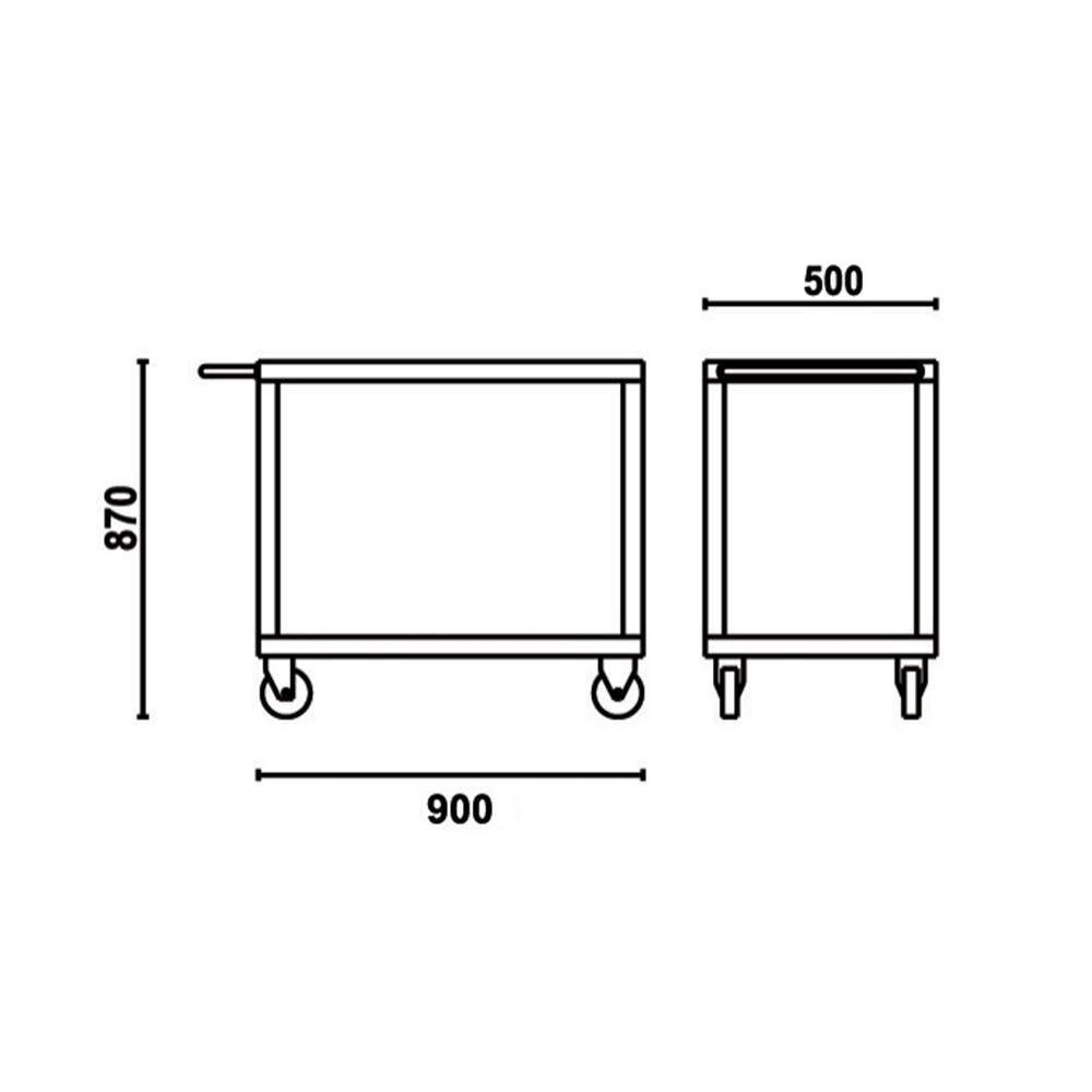 SZERSZÁMOS KOCSI 2 POLCCAL BETA 750 KG CP51 NARANCSSÁRGA