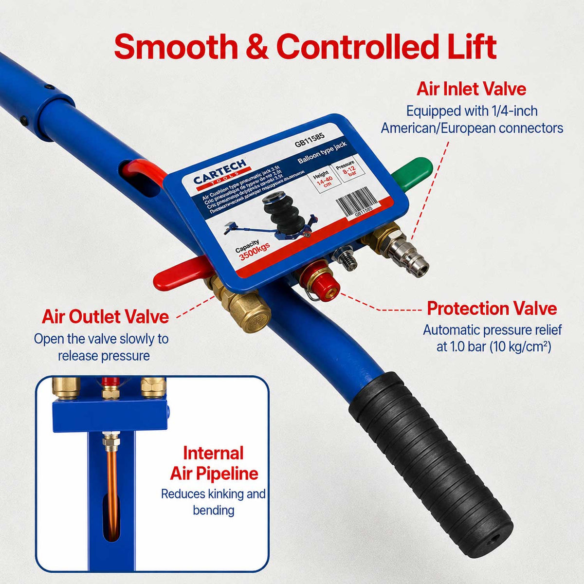 Pneumatikus légpárnás emelő 3.5T GEBO TOOLS
