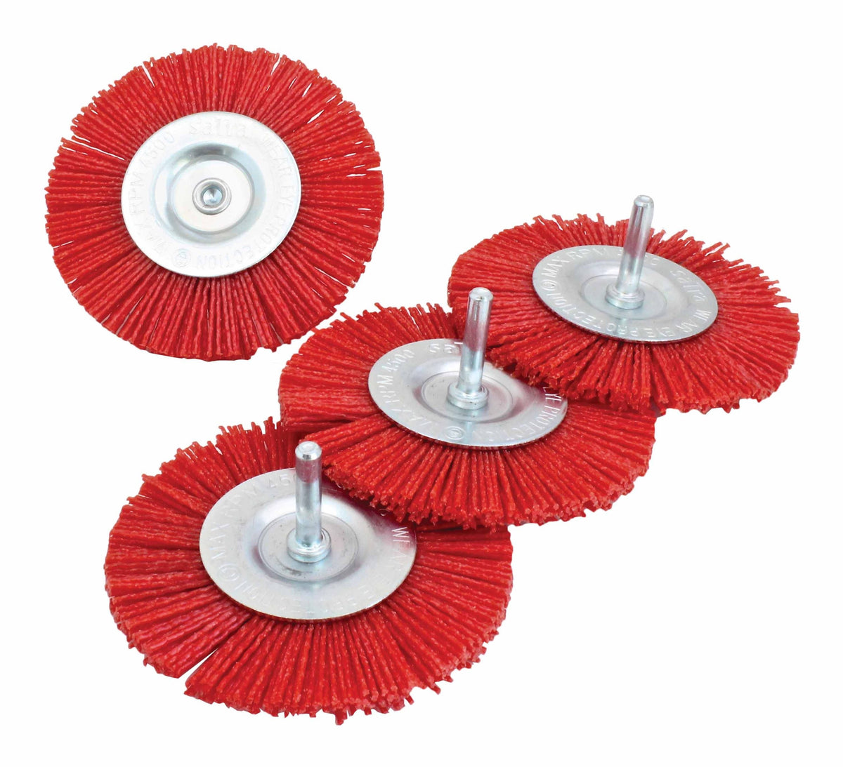 Csiszoló kefe készelt 6,35 mm rúd korong típusú 100 mm átmérő 4 db