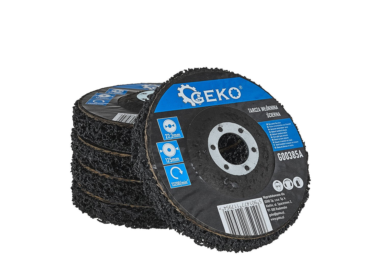 Csiszolókorong 125 x 22,2 mm clean&strip, fém, rozsdamentes acél és műanyag tisztításához GEKO