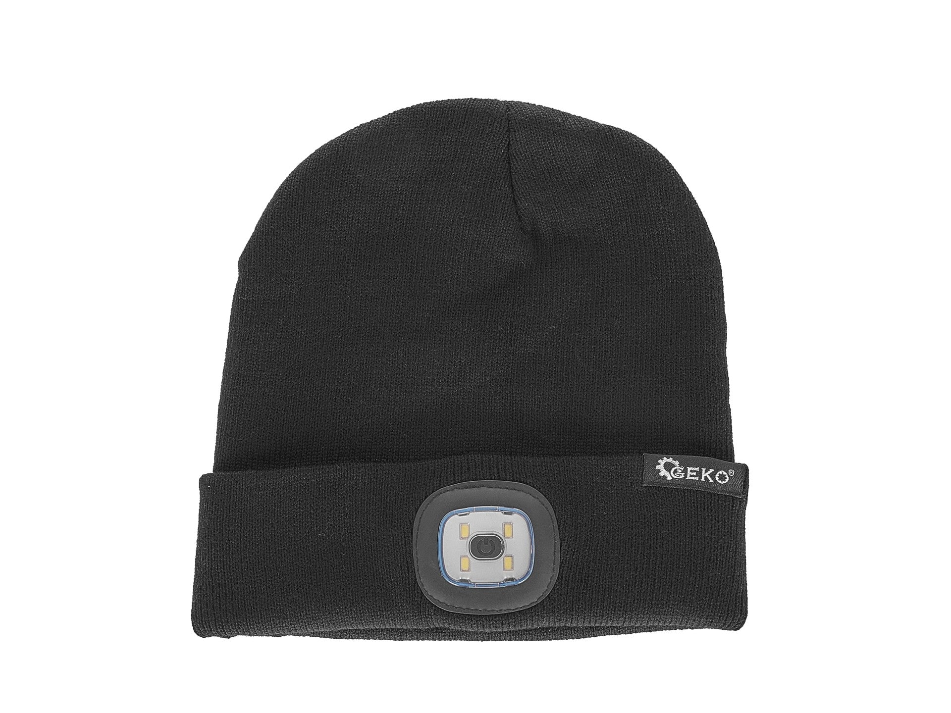 TÉLI SAPKA ÚJRATÖLTHETŐ LED FEJLÁMPÁVAL, FEKETE