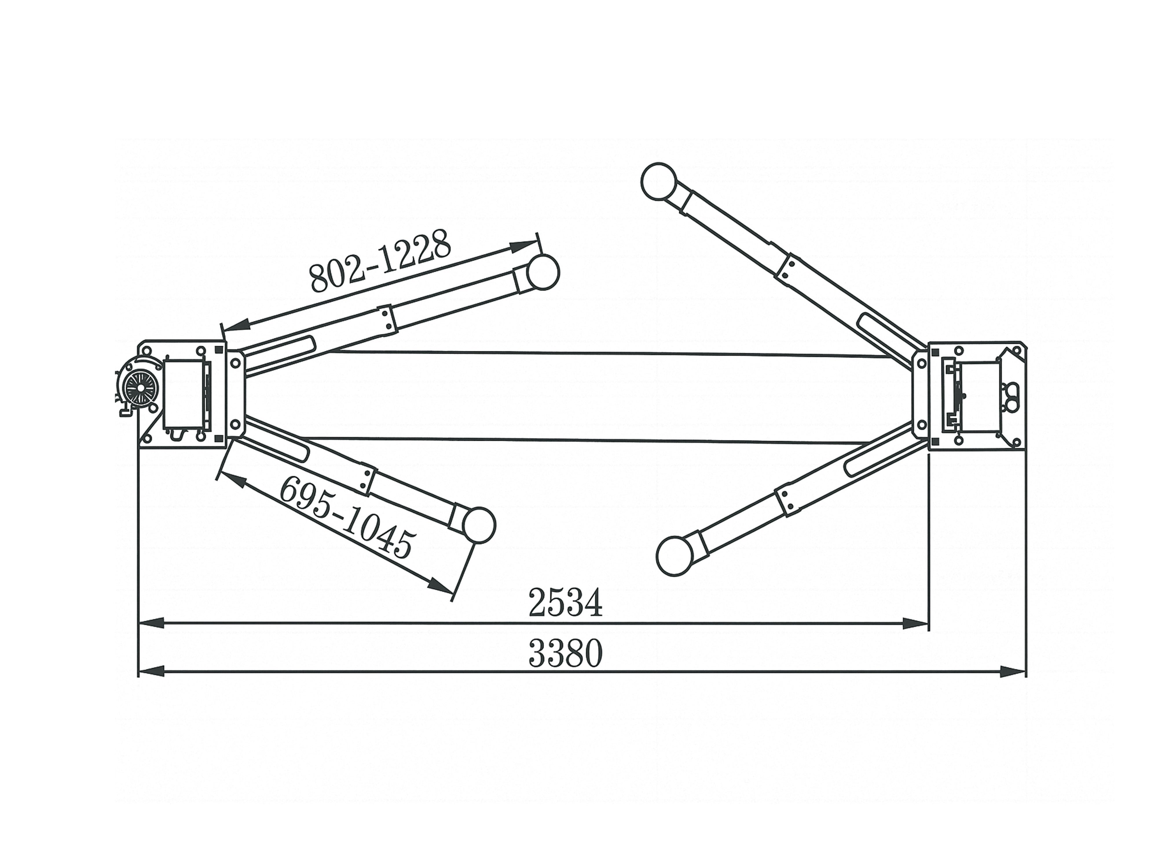 KÉTOSZLOPOS - CSÁPOS EMELŐ 4T KÉZI ELEKTROHIDRAULIKUS NYITÁSSAL 230V + INGYENES OLAJ