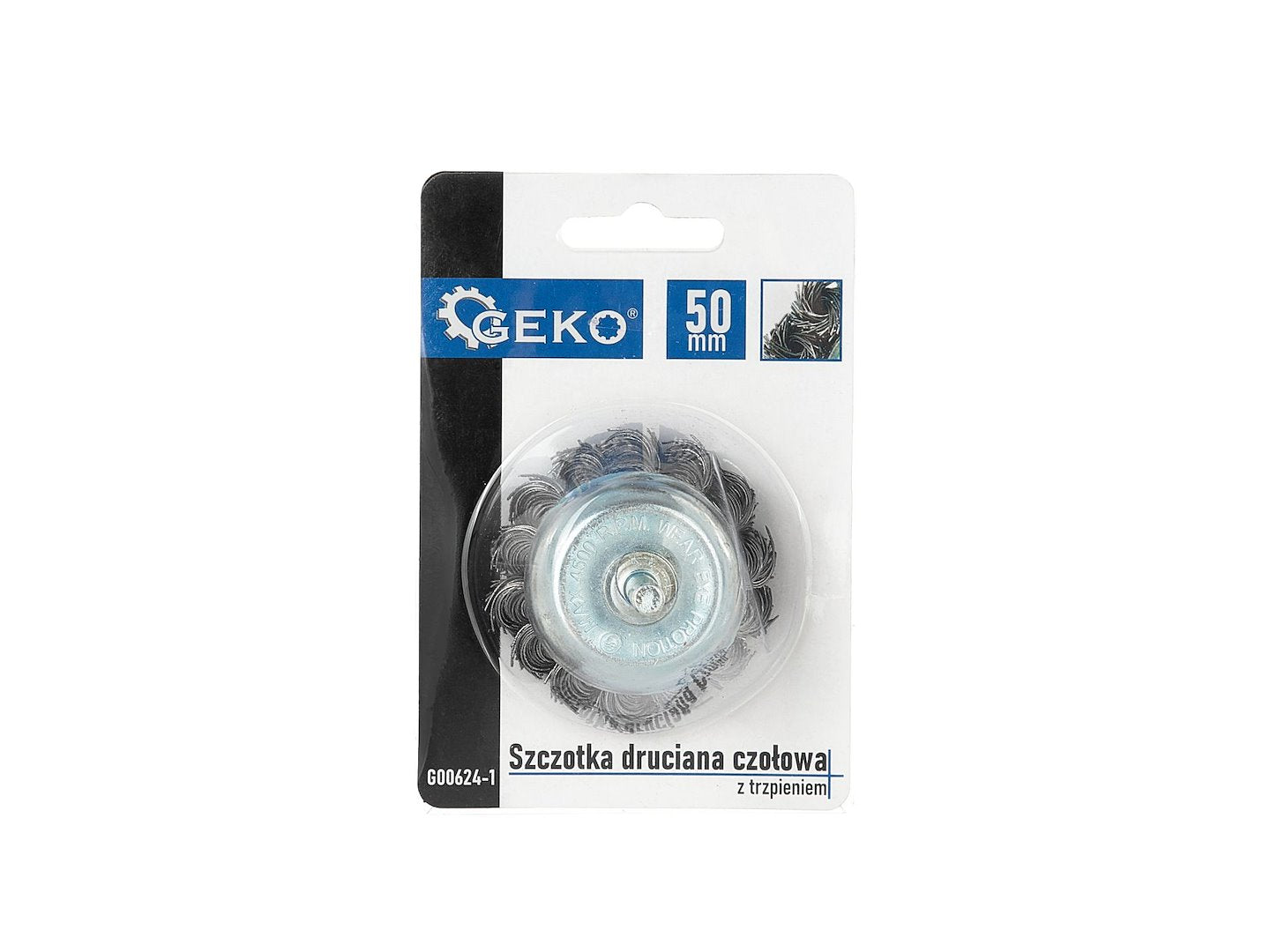 Drótkefe korong fém tisztításához 50 mm GEKO
