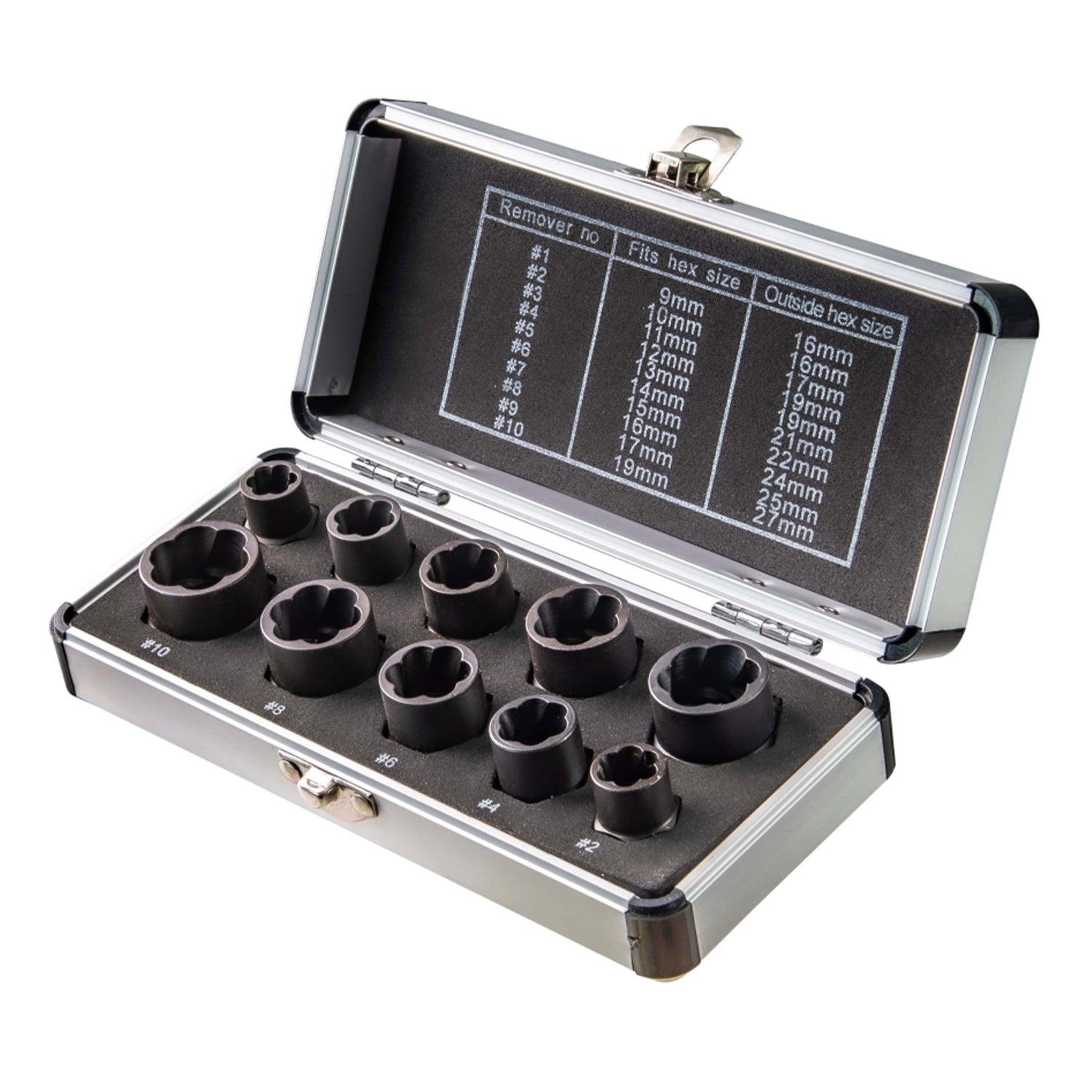 Dugókulcs készlet sérült csavarokhoz 3/8 9-19mm TOPMASTER 10 db