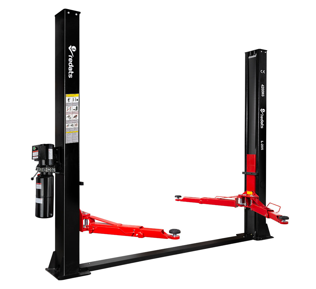 KÉTOSZLOPOS - CSÁPOS EMELŐ 4,2T ELEKTROHIDRAULIKUS KÉZI KIOLDÁSSAL 380 V REDATS + INGYEN OLAJ