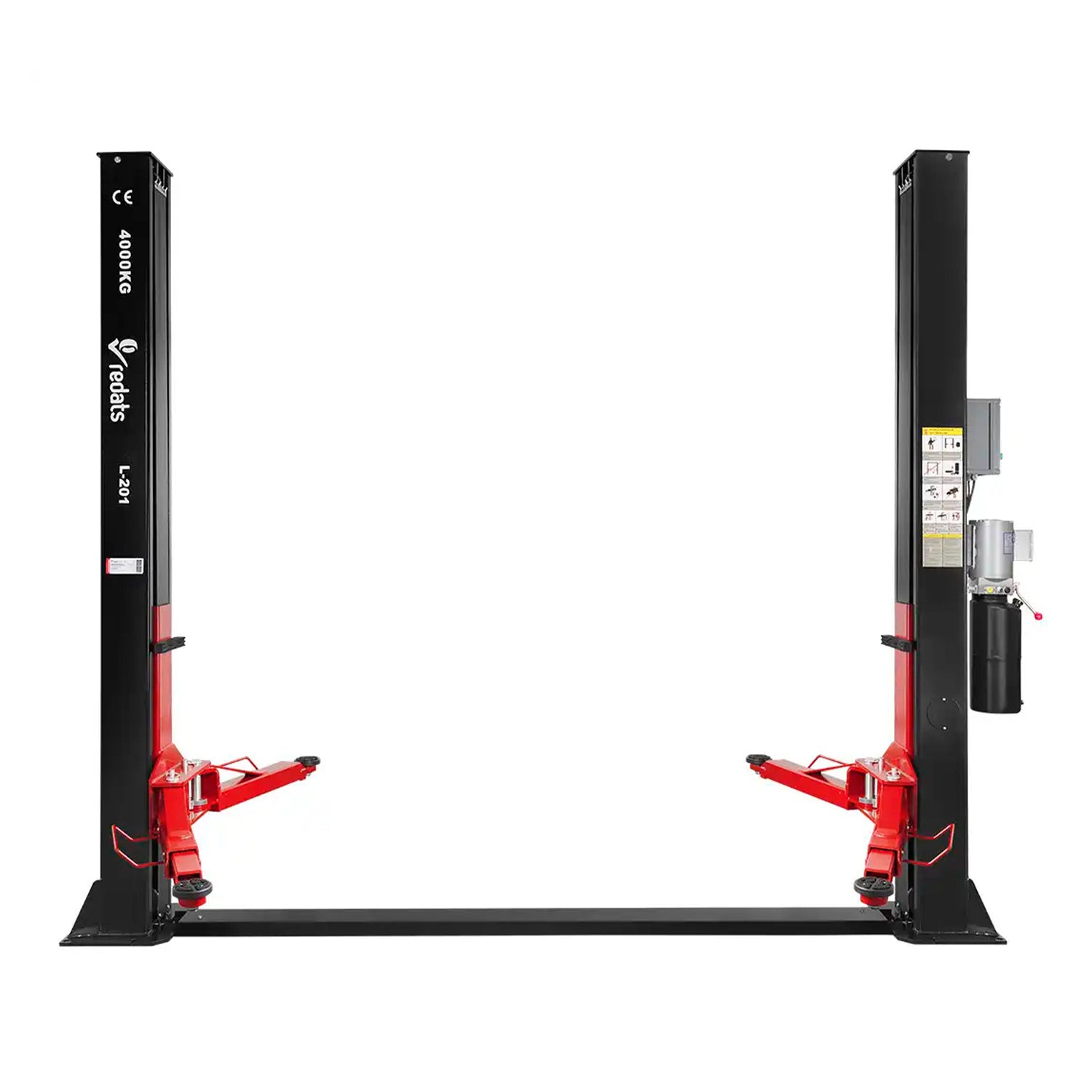 KÉTOSZLOPOS - CSÁPOS EMELŐ 4T KÉZI ELEKTROHIDRAULIKUS NYITÁSSAL 380V REDATS L-201
