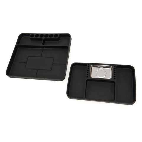 ALKATRÉSZTÁROLÓ TÁLCA KÉSZLET 2 DB 272 X 240 X 25 MM MÁGNESES SZERSZÁMOK ÉS ALKATRÉSZEK TÁROLÁSÁRA HBM HOLLANDIA
