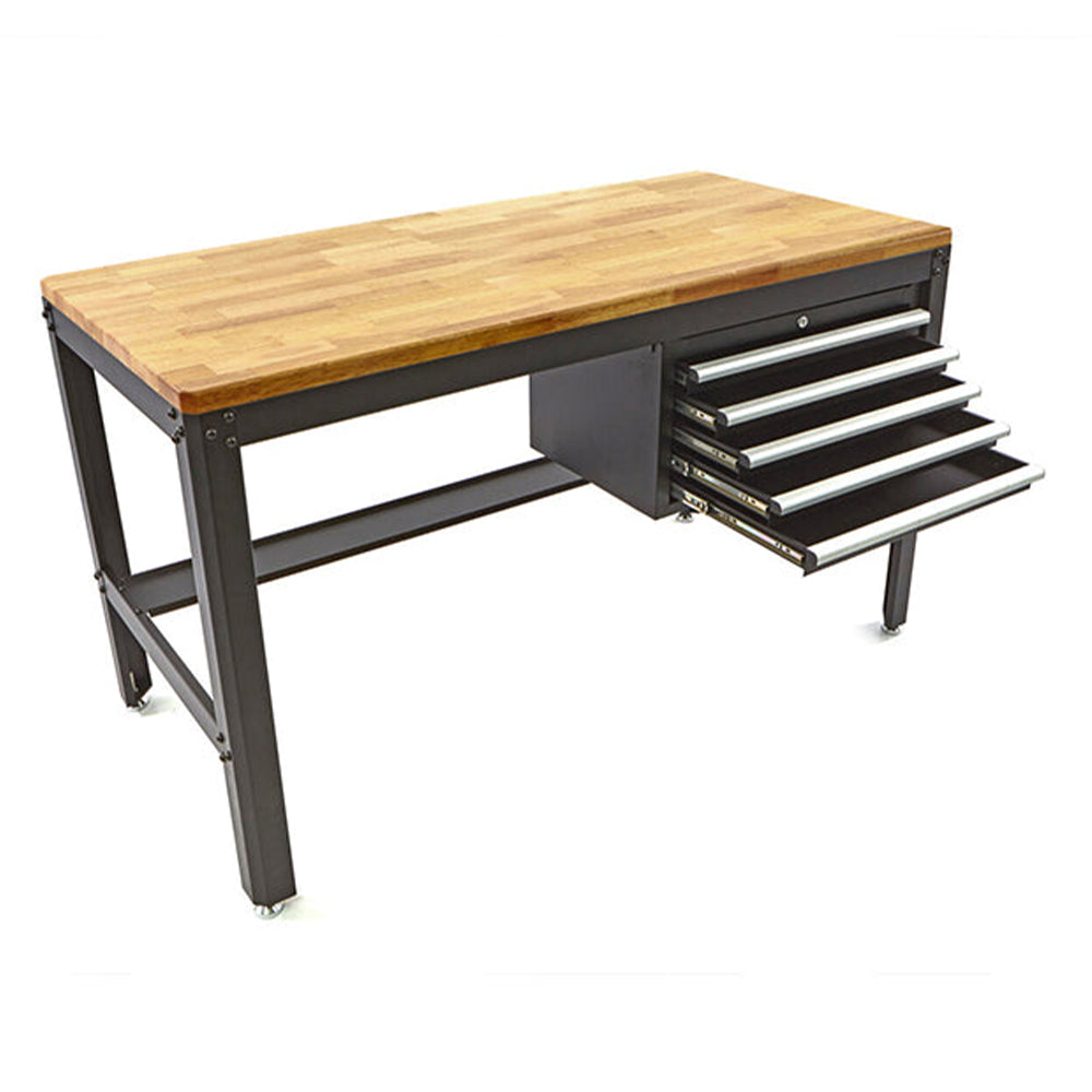 PROFESSZIONÁLIS MUNKAASZTAL - MUNKAPAD 155 CM 5 FIÓKOS