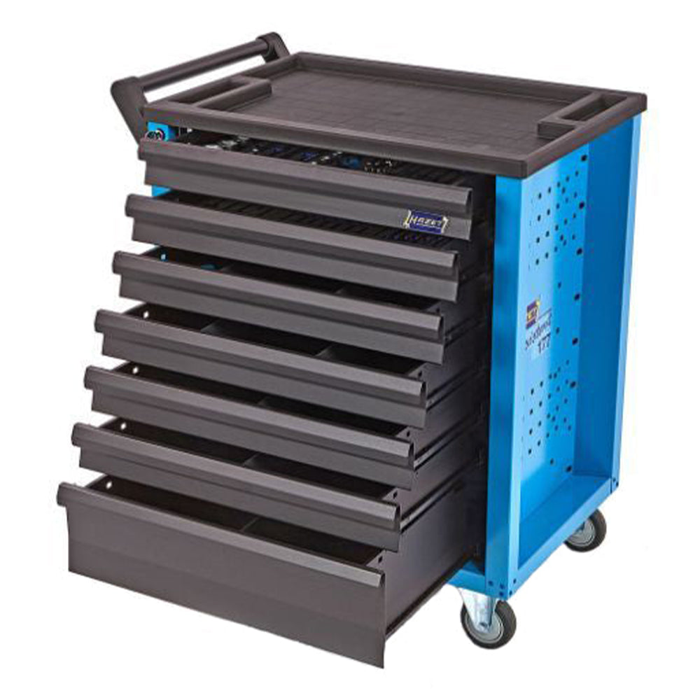 FELSZERELT SZERSZÁMOS KOCSI – SZERSZÁMOS SZEKRÉNY 7 FIÓK 121 DB HAZET