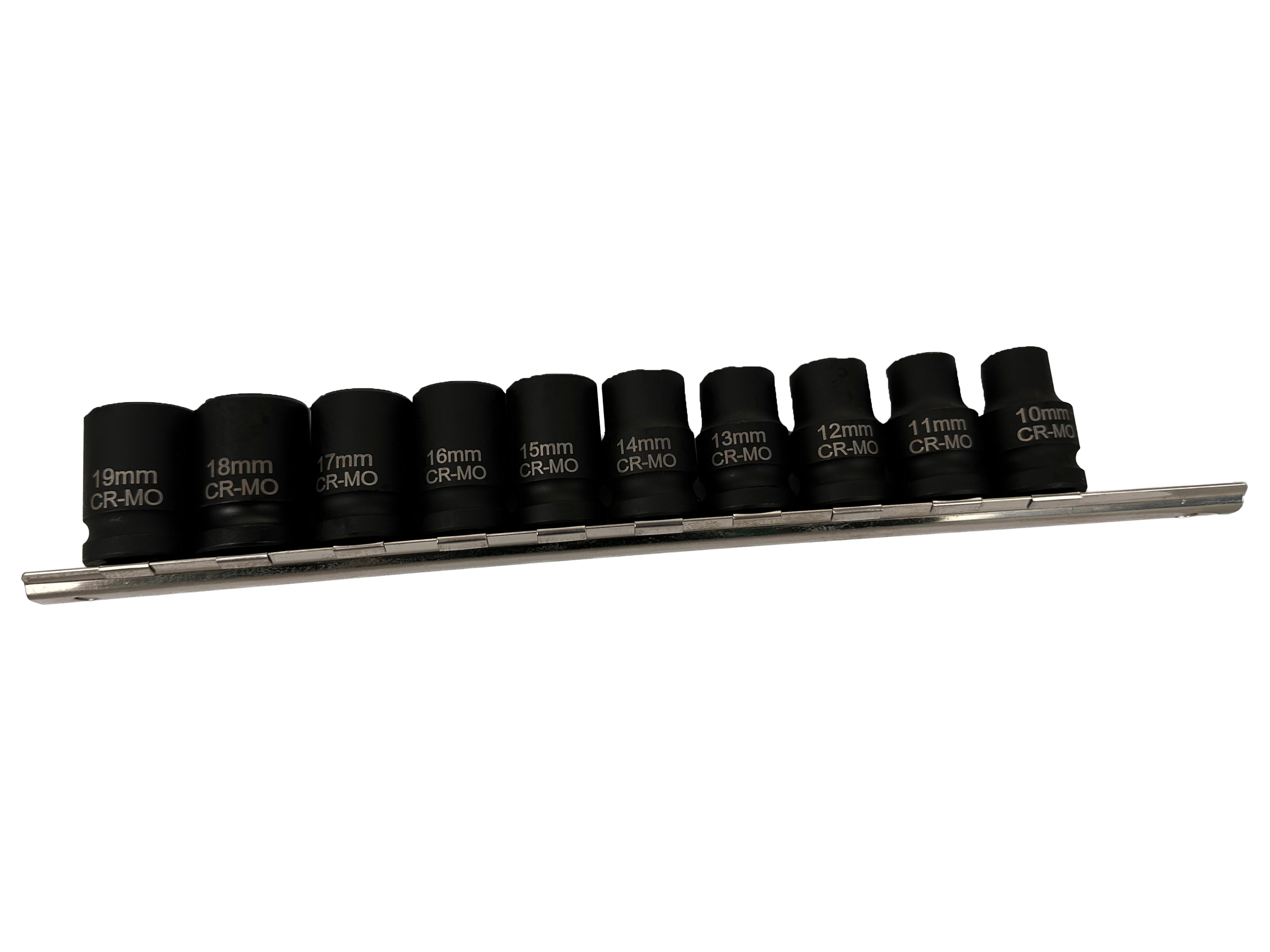Gépi bi-hexagonális dugókulcs készlet rövid 10 db 1/2" 12 oldal