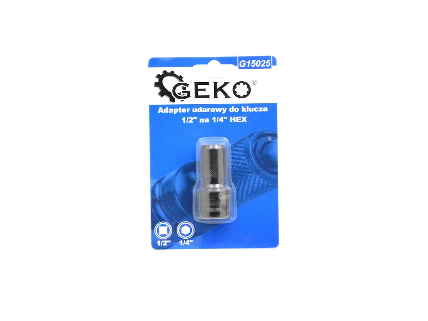 Gépi bit adapter 1/2" - 1/4" hex GEKO