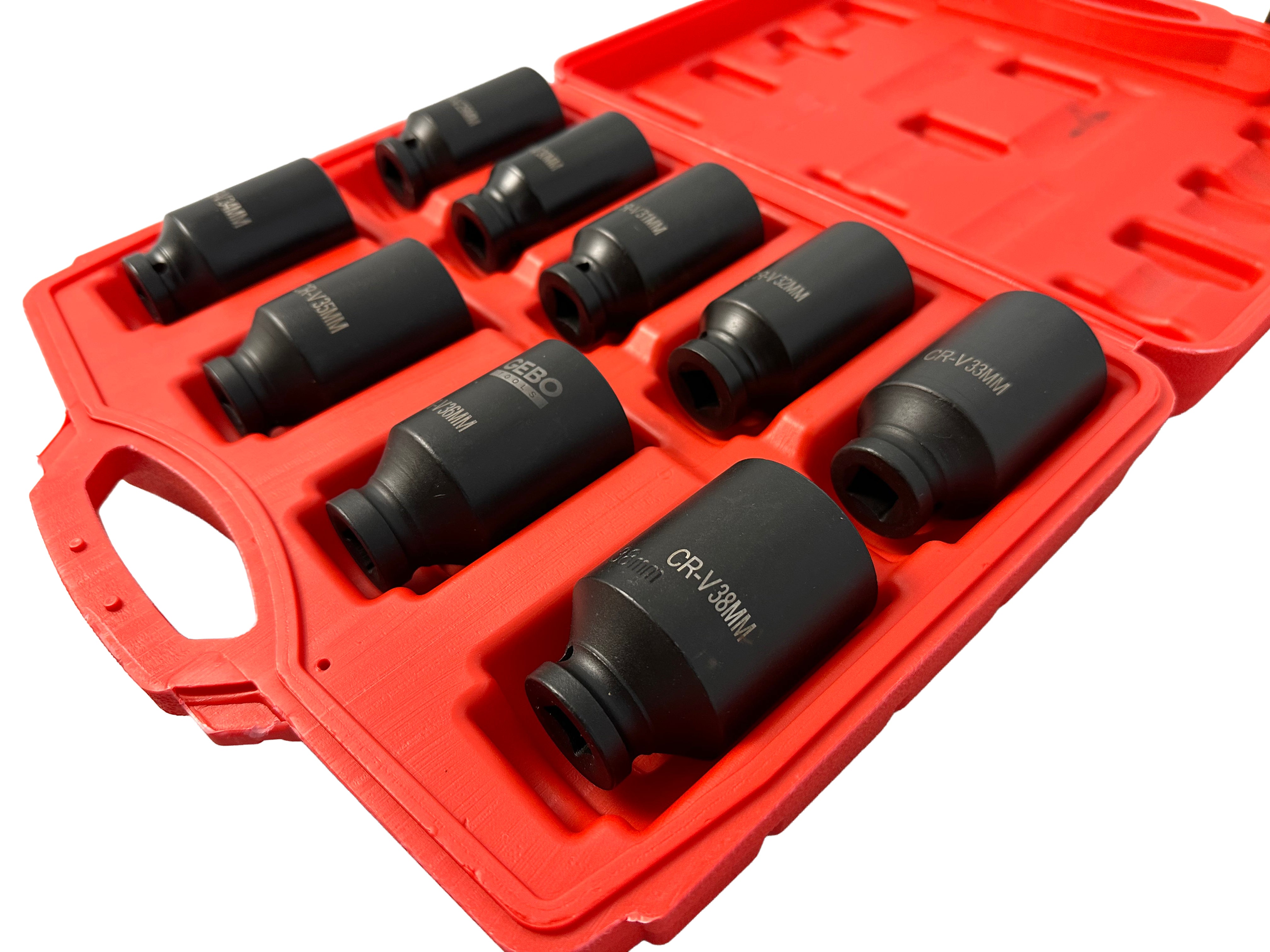 Gépi dugókulcs készlet féltengelyekhez 1/2" 29-38 mm 9 db GEBO TOOLS