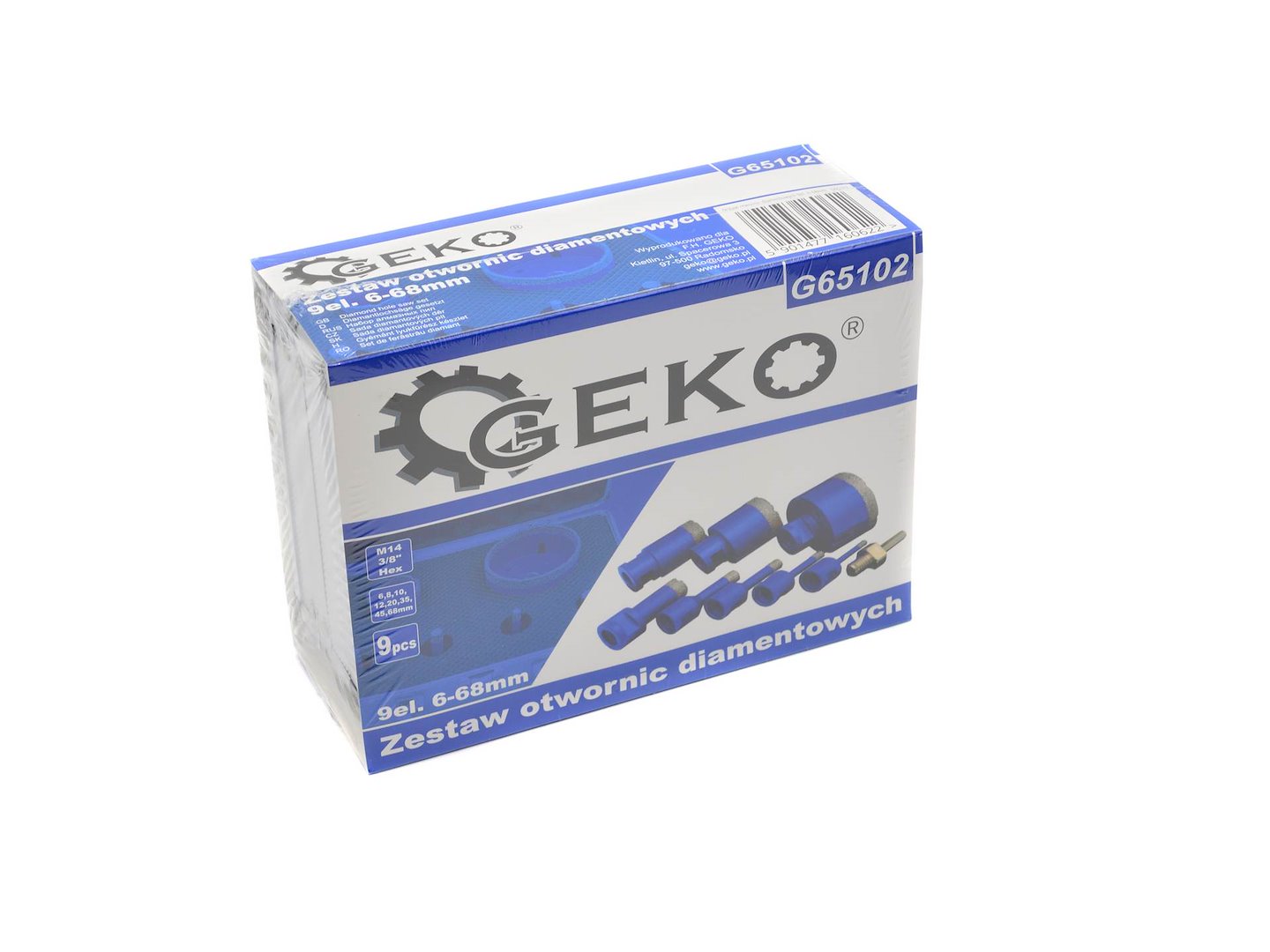 Gyémánt lyukfúró készlet csempéhez és kerámiához 6–68 mm 9 db GEKO
