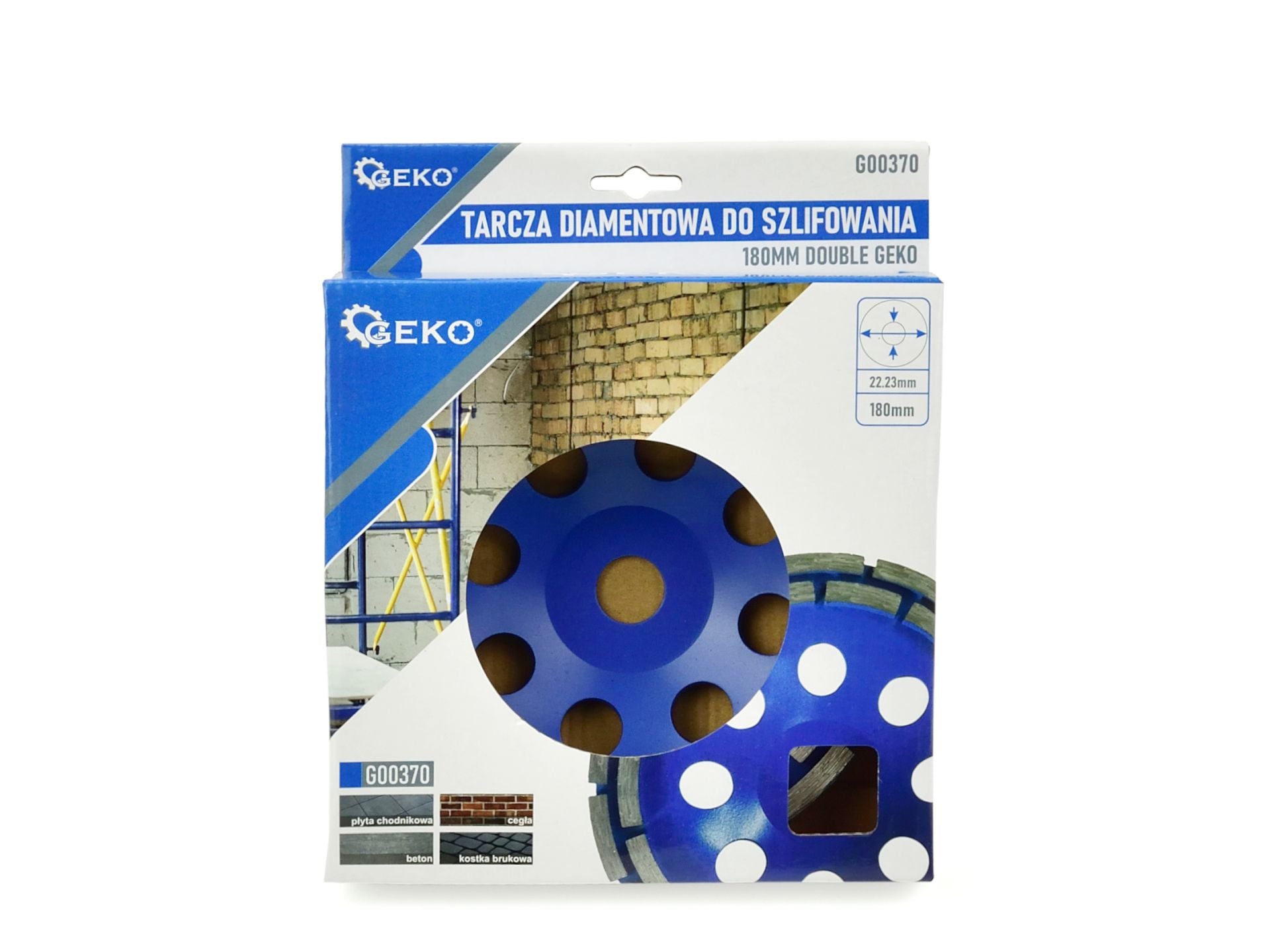 Gyémántozott dupla szegmenses csiszoló tárcsa 180mm GEKO