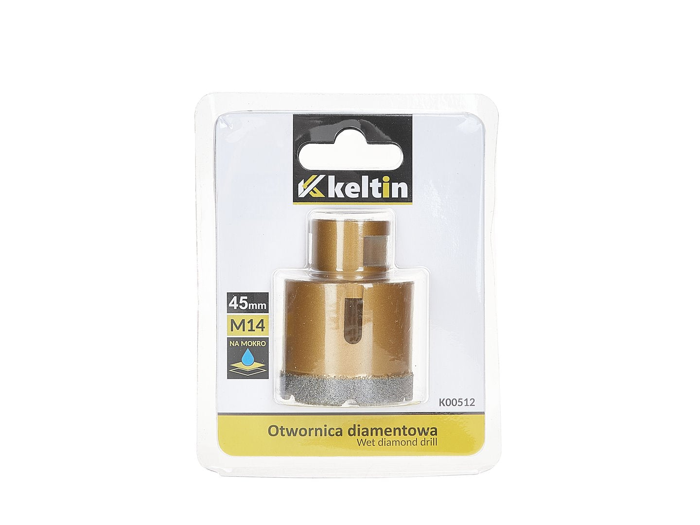 Gyémántozott lyukfúró 45 mm m14 KELTIN