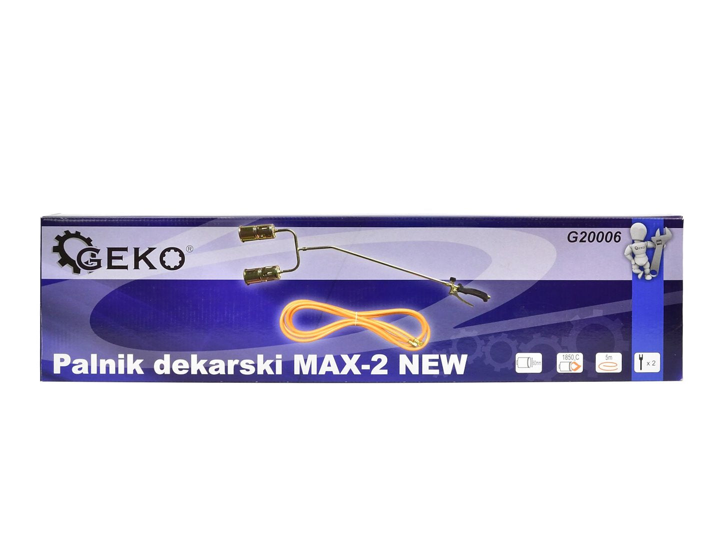 Gázperzselő 2 fejjel 85 cm GEKO