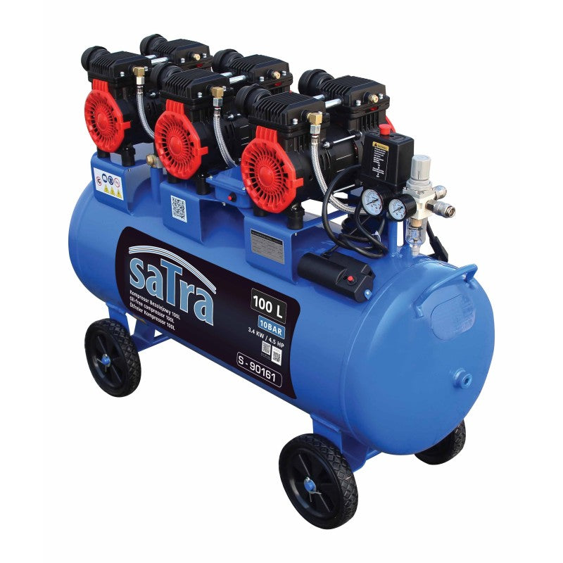 Halk kompresszor olajmentes 100 l 3400 w SATRA