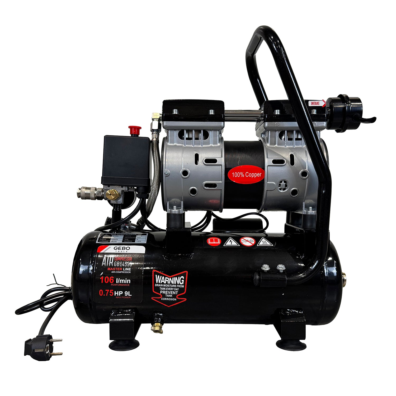 Halk kompresszor olajmentes 9 l GEBO TOOLS