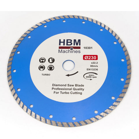 GYÉMÁNTOZOTT VÁGÓKORONG 230MM TURBO HBM
