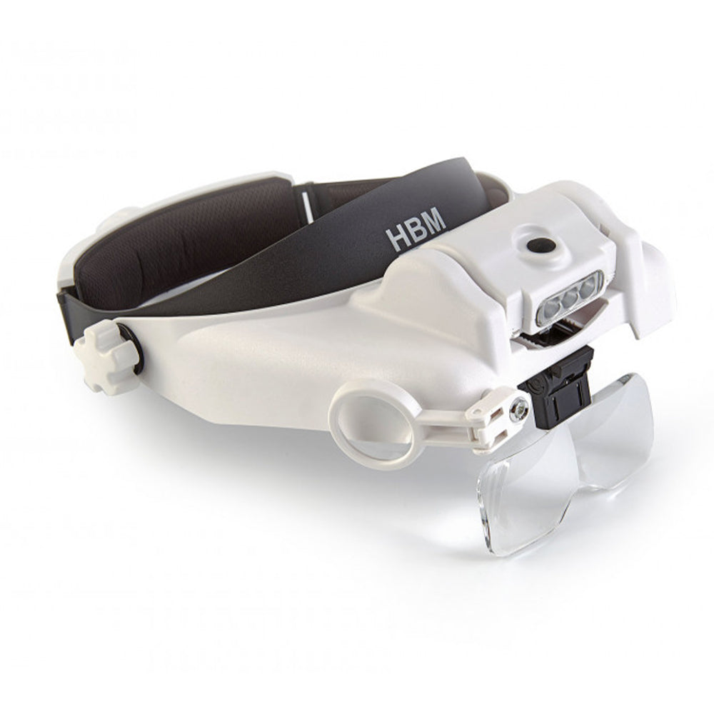 NAGYÍTÓ SZEMÜVEG 5 CSERÉLHETŐ NAGYÍTÓ LENCSÉVEL LED MEGVILÁGÍTÁSSAL HBM