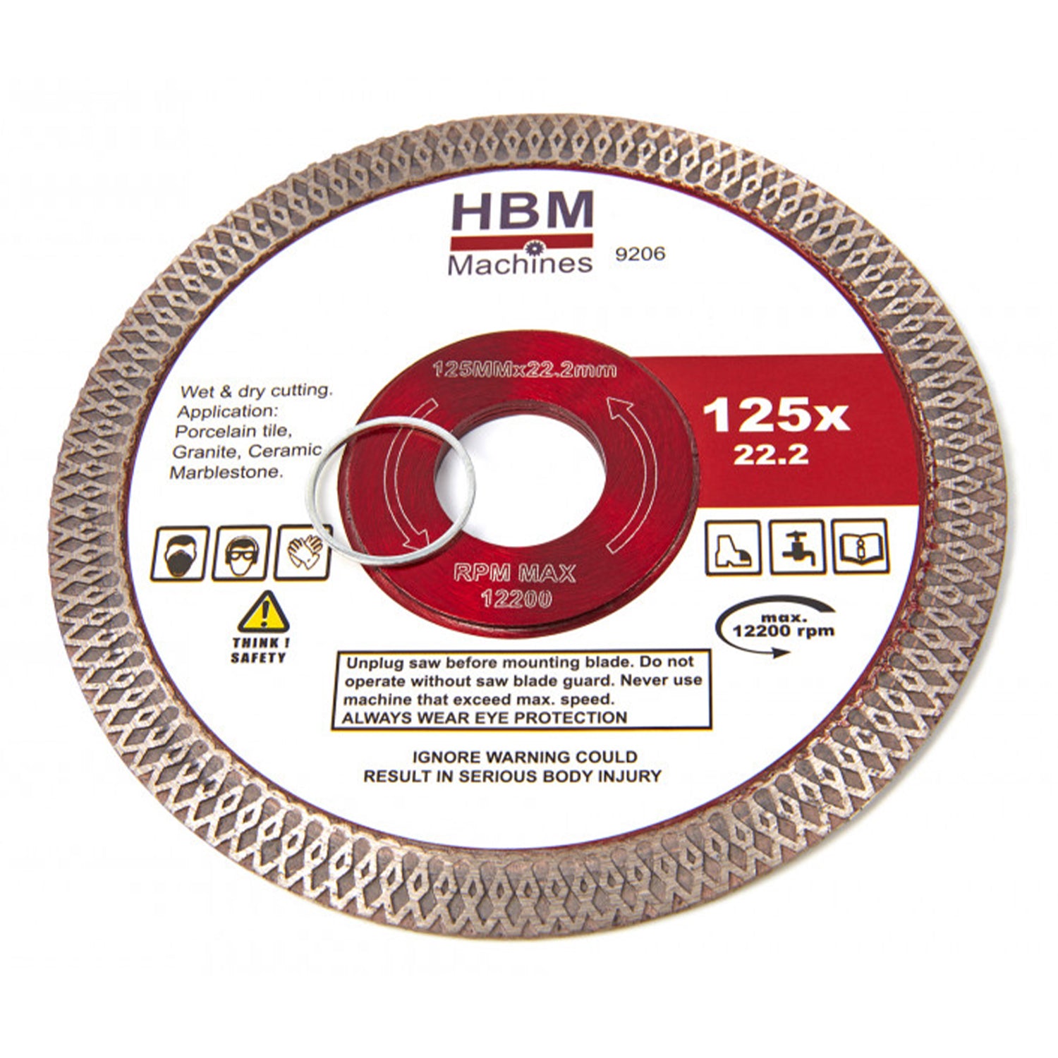 PROFESSZIONÁLIS GYÉMÁNTOZOTT VÁGÓKORONG 125MM HBM
