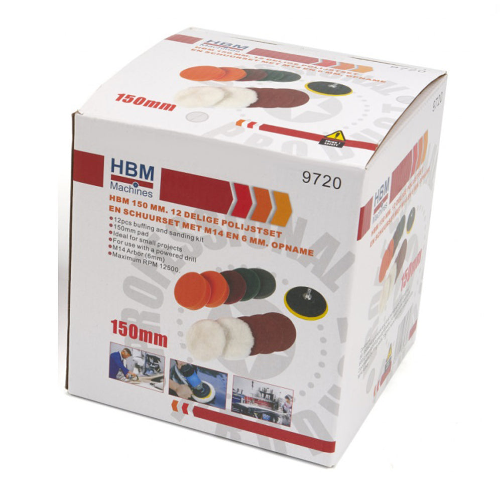 SZIVACS KORONG KÉSZLET POLÍROZÓ GÉPHEZ 150MM HBM 12 DB