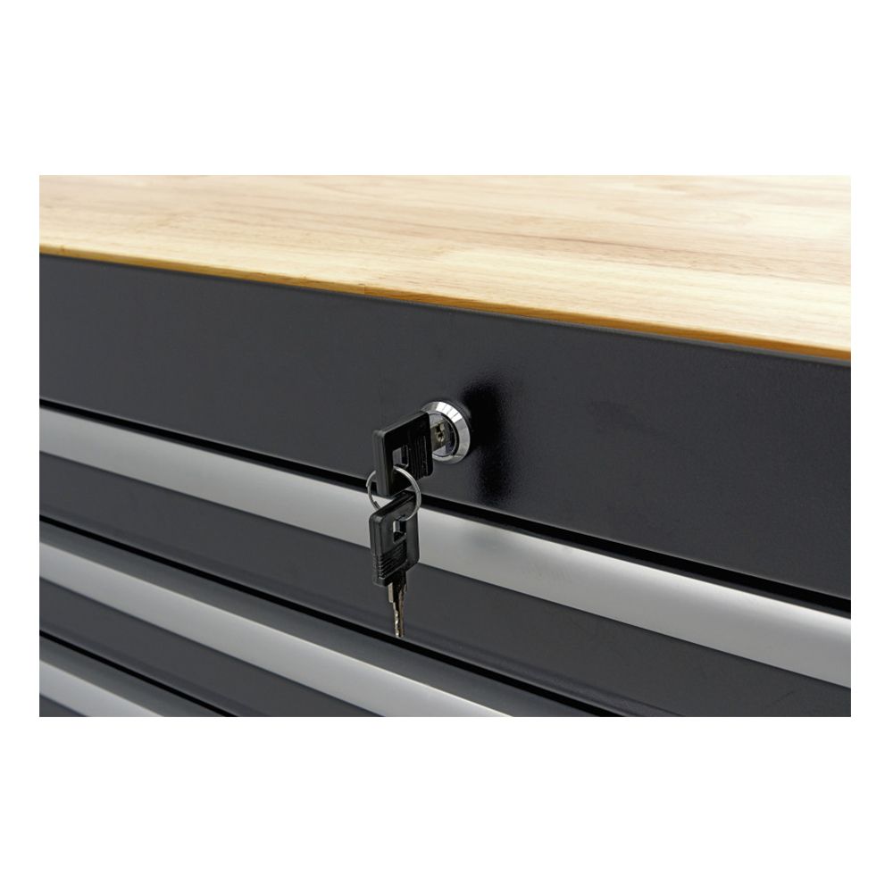 KEREKES MUNKAASZTAL – MUNKAPAD FA MUNKALAPPAL 13 TÁROLÓVAL 168 CM HBM