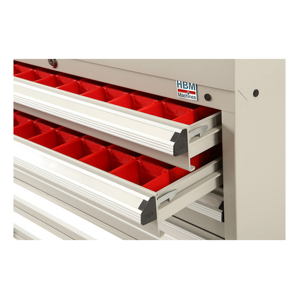 SZERSZÁMOS SZEKRÉNY 8 ALKATRÉSZ TÁROLÓ FIÓKKAL 88 X 58 X 100 CM HBM