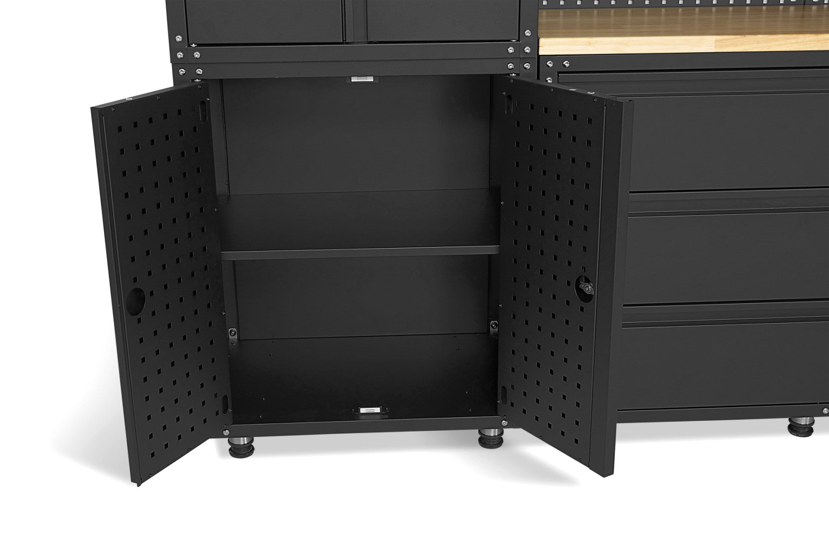 HBM MACHINES PREMIUM MODULÁRIS FÉM BÚTORSZETT 11 DARABOS, 187,5 X 268,5 X 48,2 CM MATT FEKETE