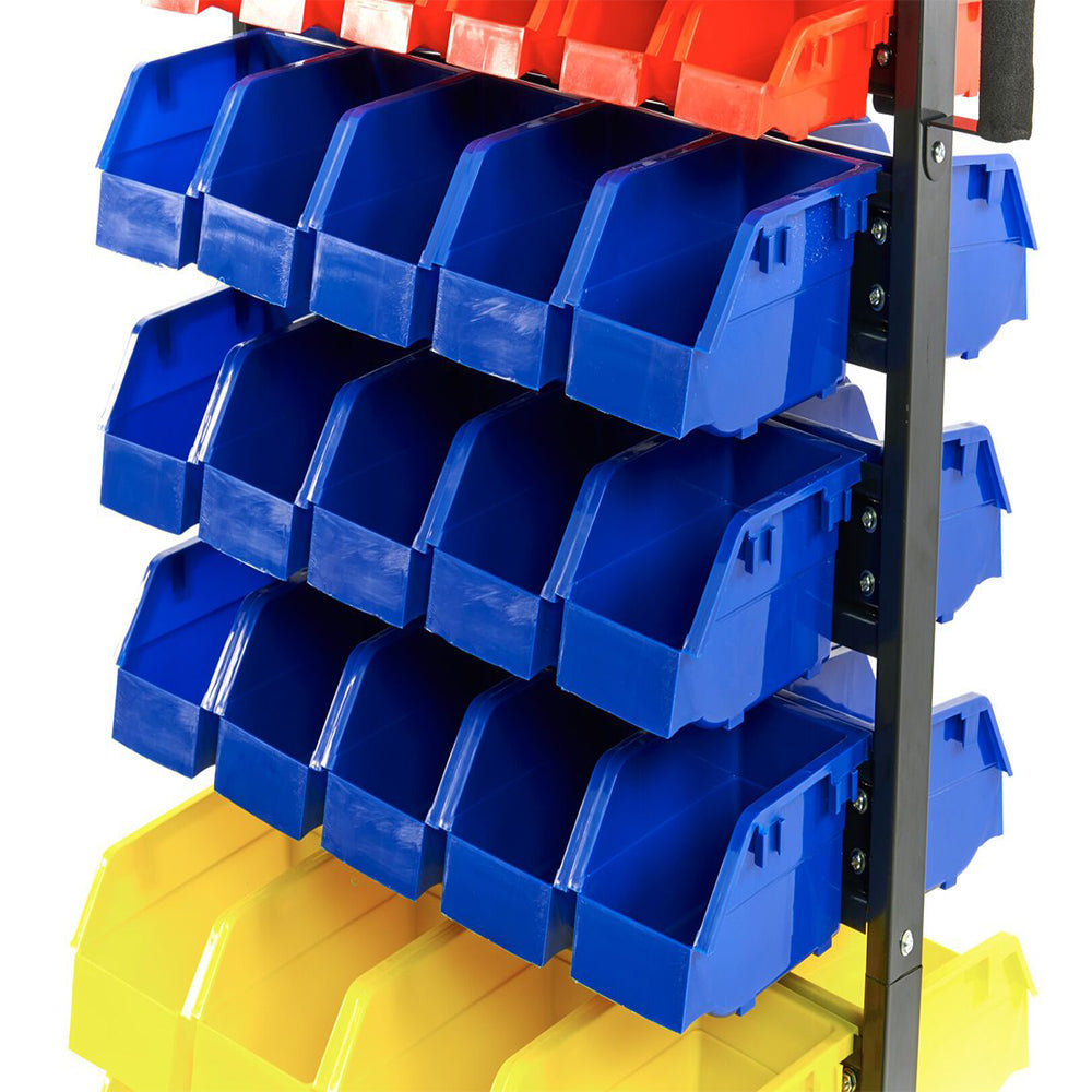 MOZGATHATÓ ALKATRÉSZ TÁROLÓ POLCRENDSZER 90 DB