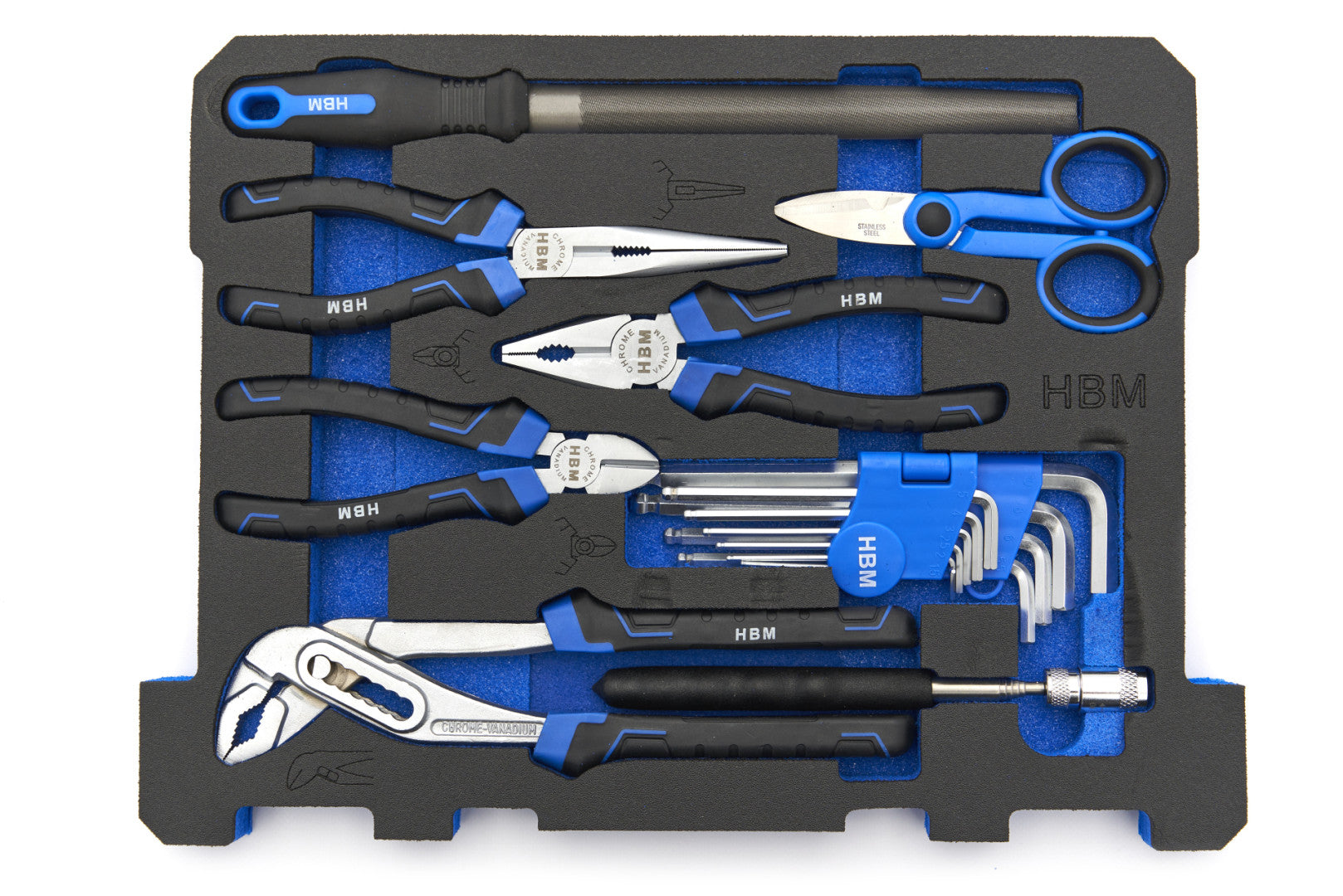 PLATFORMOS FELSZERELT SZERSZÁMOS DOBOZ KÉSZLET KEREKEKKEL HBM 105 DB