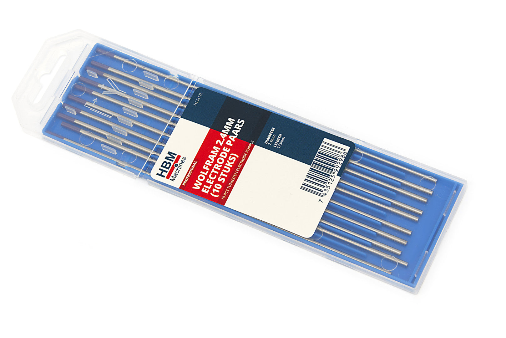 TUNGSTEN VIOLET HEGESZTŐ ELEKTRÓDA KÉSZLET 10 DB TIG 2.4MM HBM MACHINES