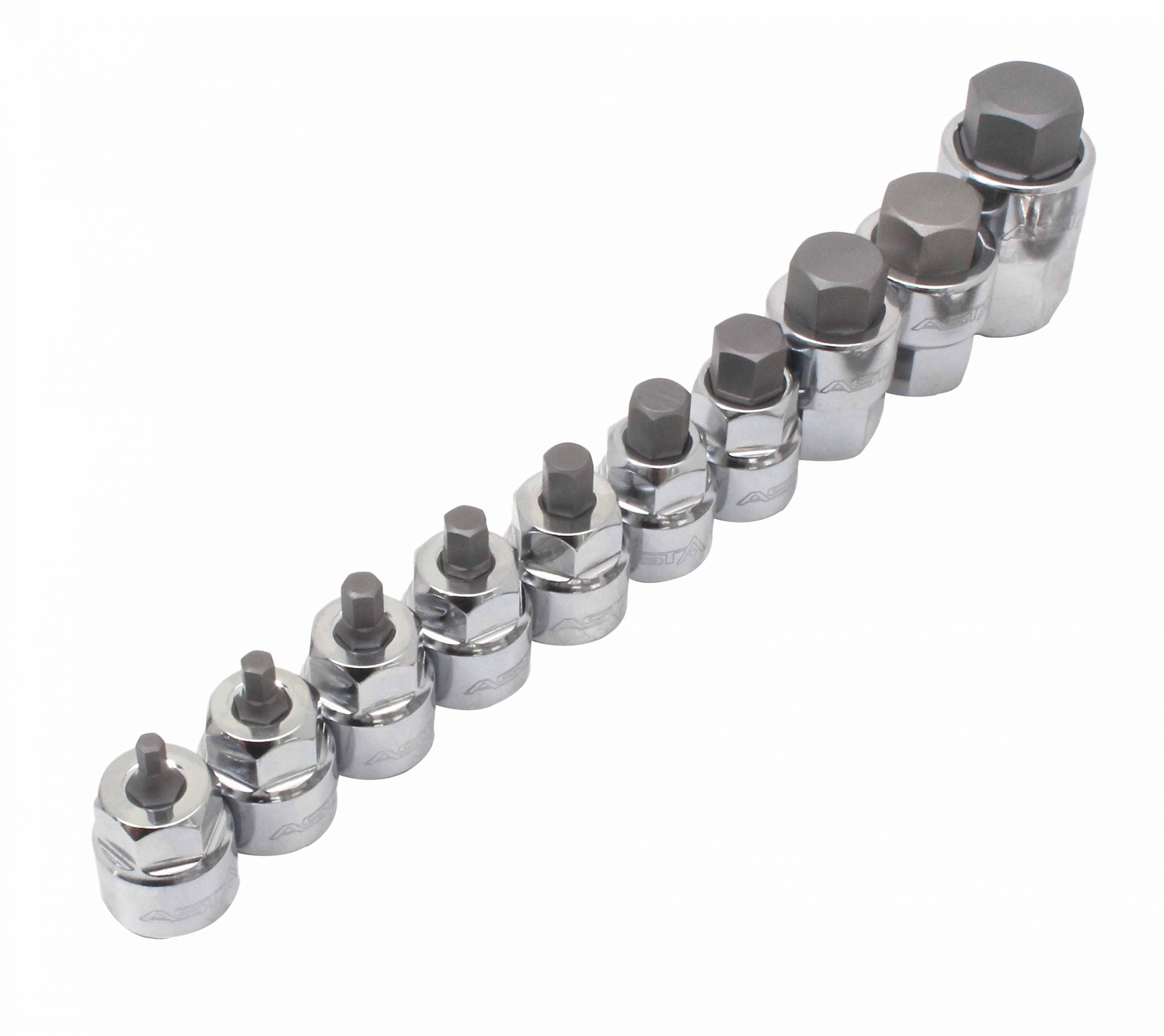 Imbusz bit készlet hatszögletű 1/4" - 3/8" 10 db