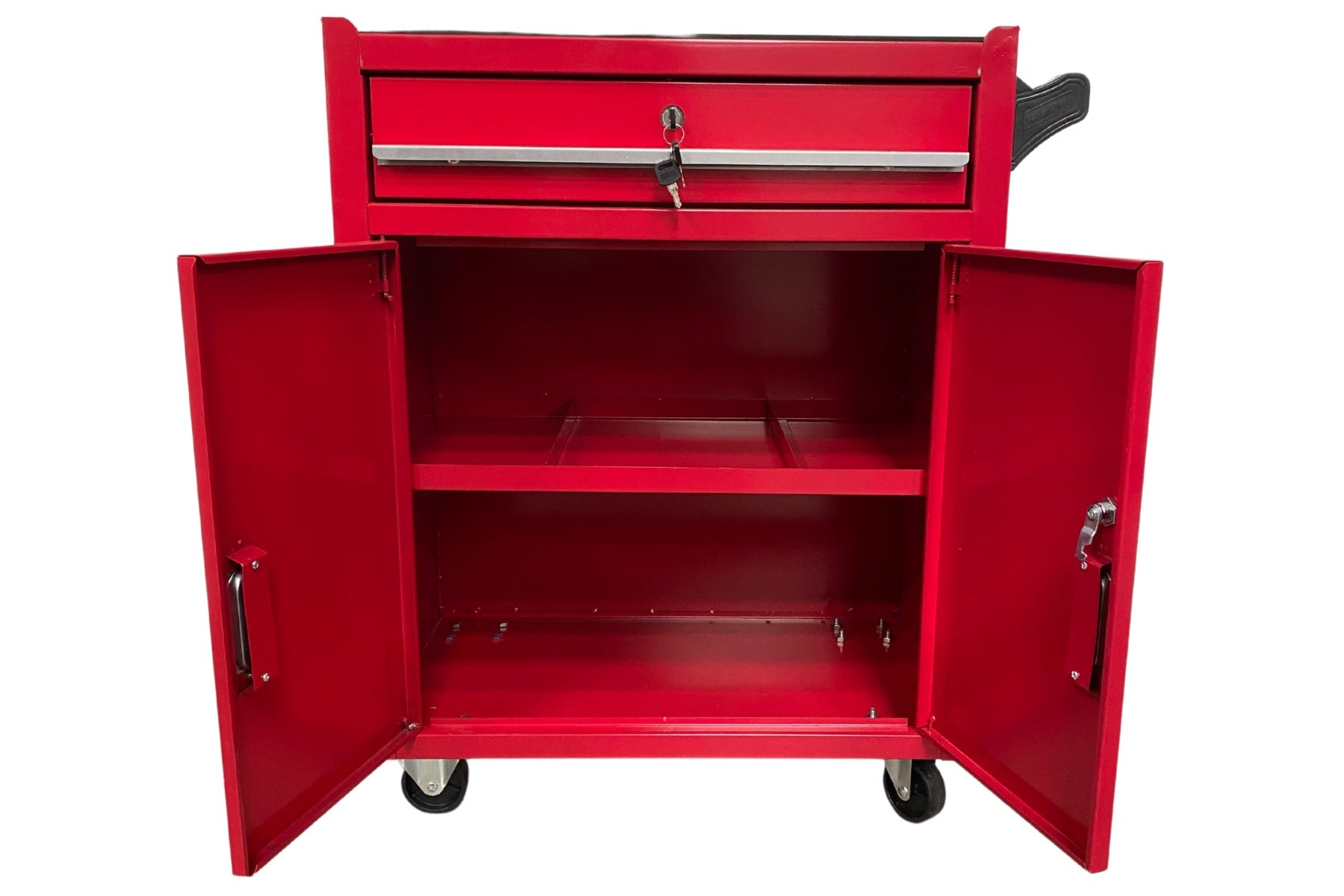 ÜRES SZERSZÁMOS KOCSI - SZERSZÁMOS SZEKRÉNY PIROS KEREKEKKEL ÉS FOGANTYÚVAL INVENTO PRÉMIUM 73 X 63 X 40 CM INVENTO