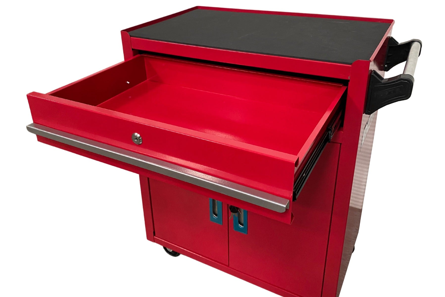 ÜRES SZERSZÁMOS KOCSI - SZERSZÁMOS SZEKRÉNY PIROS KEREKEKKEL ÉS FOGANTYÚVAL INVENTO PRÉMIUM 73 X 63 X 40 CM INVENTO