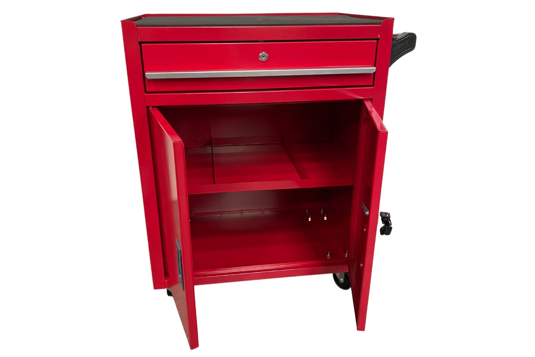 ÜRES SZERSZÁMOS KOCSI - SZERSZÁMOS SZEKRÉNY PIROS KEREKEKKEL ÉS FOGANTYÚVAL INVENTO PRÉMIUM 73 X 63 X 40 CM INVENTO